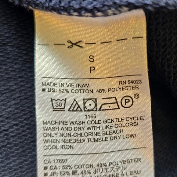 M Banana Republic Navy Ruffle Sleeve Sweater Top Womens Size S Neutral Office - Picture 9 of 9